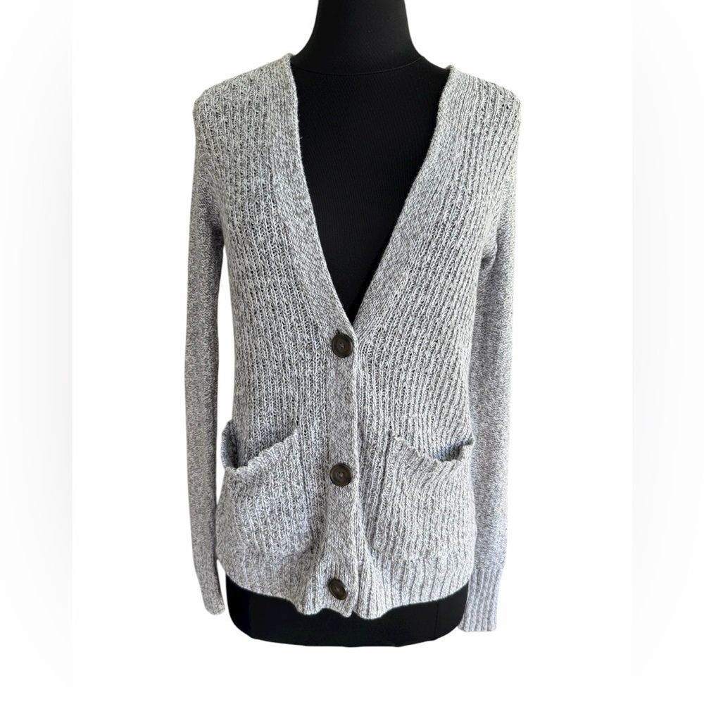 Vintage Hollister Chunky Cable Knit V-Neck Cardigan Size XS Bella Swan Y2K Prep